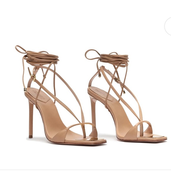 SCHUTZ Shoes - Schutz Vikki Leather Sandal in Honey Beige